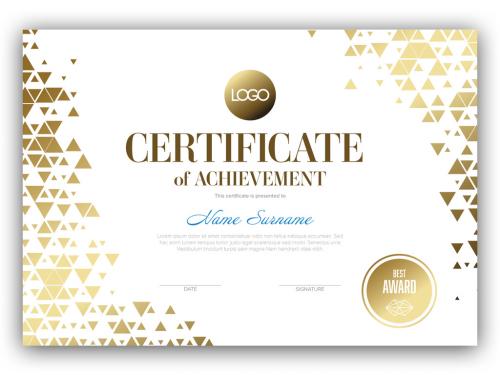 Horizontal Certificate Layout with Golden Triangles - 442423029