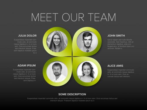 Company Team Green Presentation Layout with Black and White Photos - 442423050