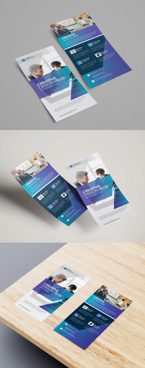 Blue Gradient Flyer Layout Both Side Design - 442424091