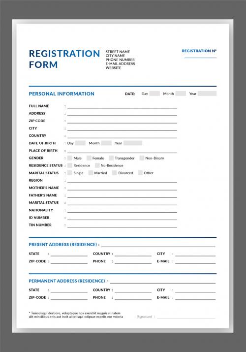 Registration Form Layout - 442548416