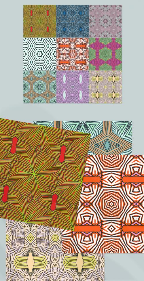 Seamless Pattern Collection with Ethic Mandala Motif - 442563934