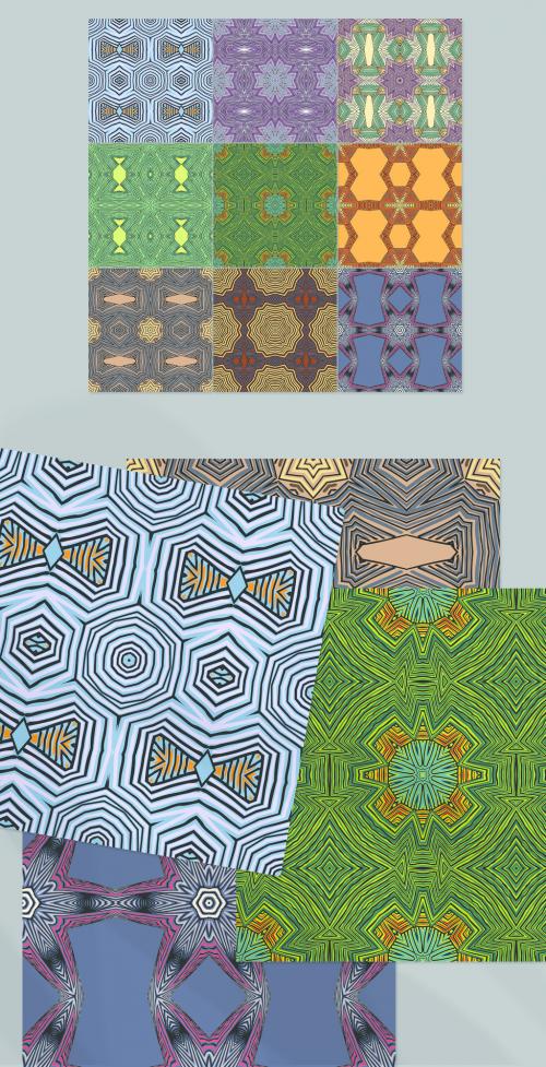 Seamless Pattern Collection with Mandala Motif - 442563938