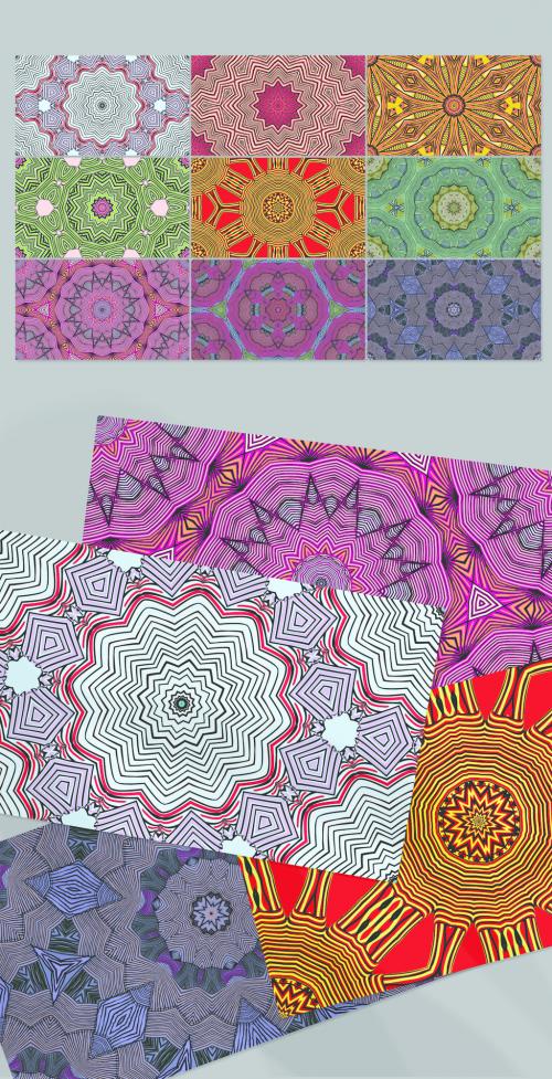 Seamless Pattern Collection with Mandala Motif - 442563957