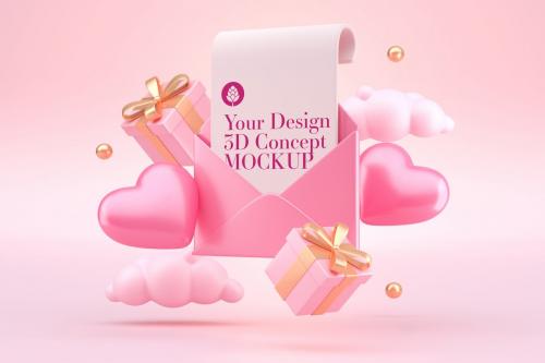 Valentine's Day Letter Mockup