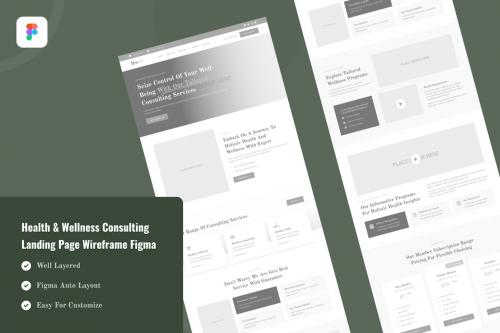 Health Wellness Consulting Landing Page Wireframe