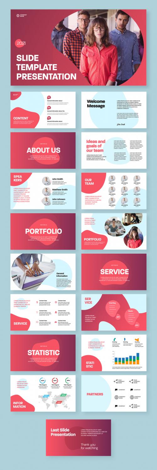 Modern Business Presentation Layout with Bubble Elements - 442595759