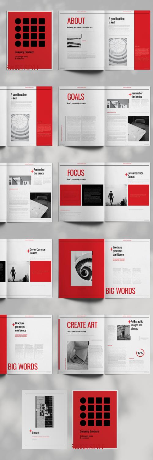 Swiss Style Design Brochure Layout - 442597308