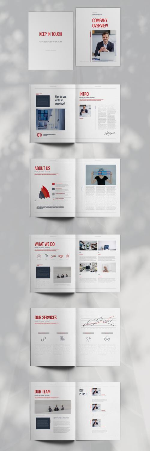 Red Company Overview Brochure Layout - 442597317