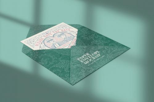 Envelope and Postcard Invitation Mockup