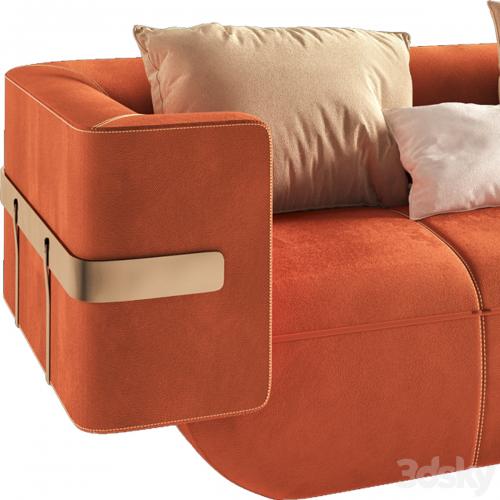 LONGHI-MI- Leather sofa