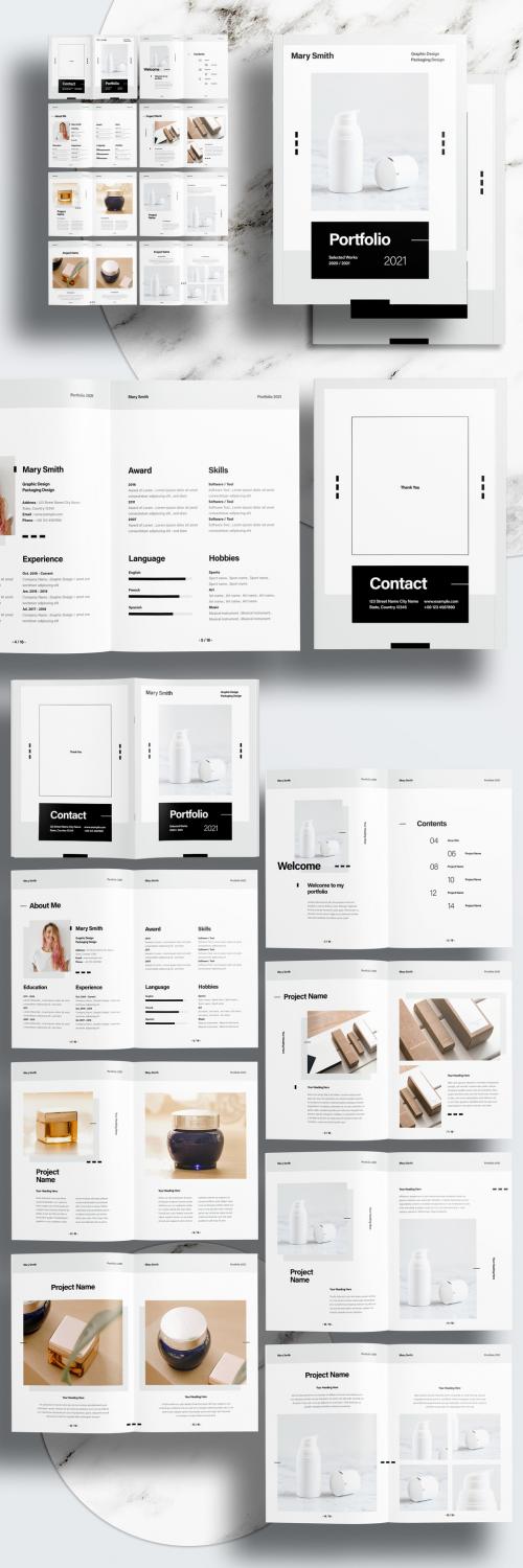 Modern Gray Portfolio Layout - 442608394