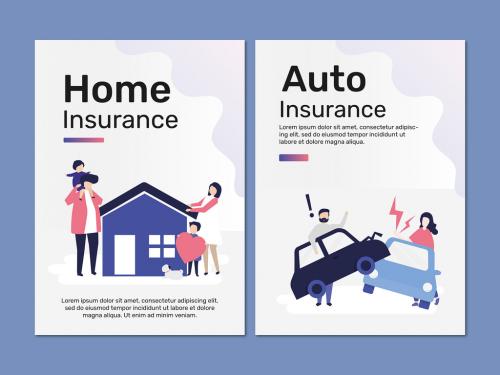 Poster Layouts for Home and Auto Insurance - 442611779