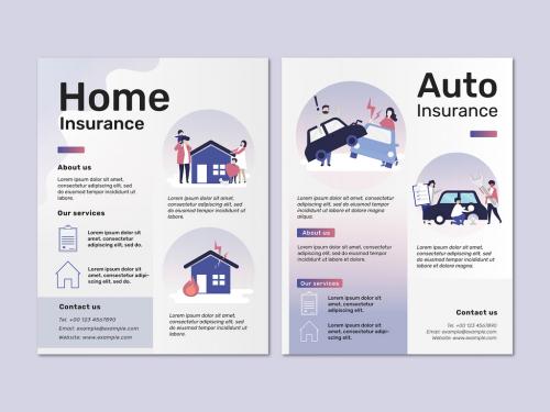 Flyer Layouts for Home and Auto Insurance - 442611782