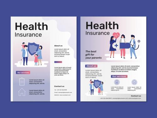 Flyer Layout for Health Insurance - 442611788