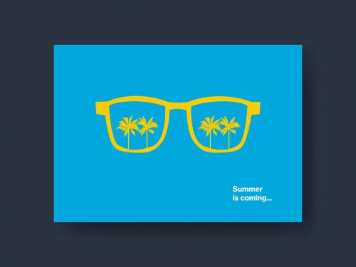 Summer Palm Sunglasses Card Layout - 442613431