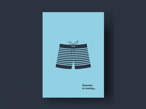 Summer Swim Shorts Card Layout - 442613438