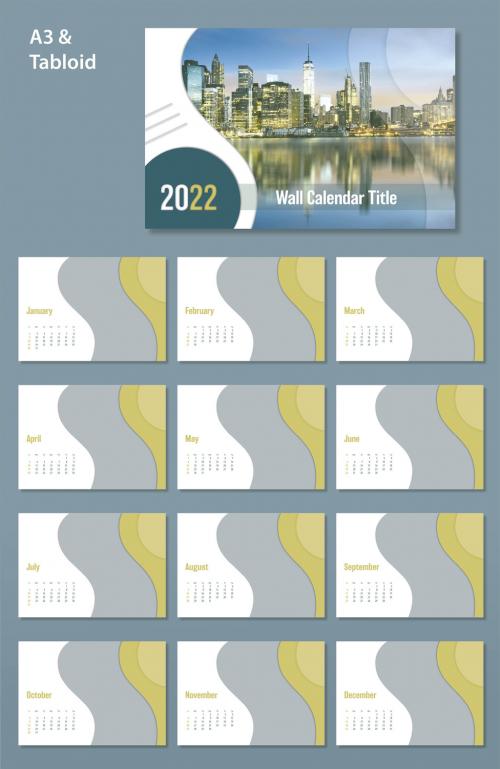 2022 Landscape Wall Calendar Layout  - 442782960