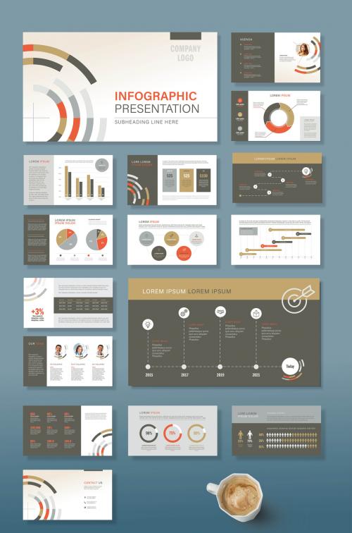 Business Presentation Layout with Infographc - 442783156