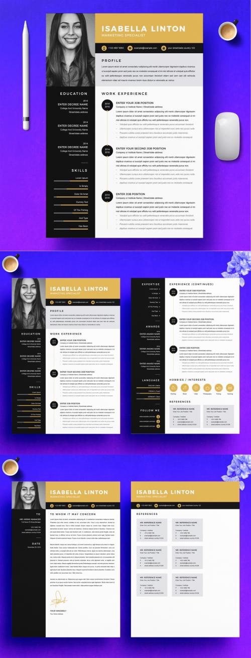 Vector Minimalist Creative Resume Layout - 442804126