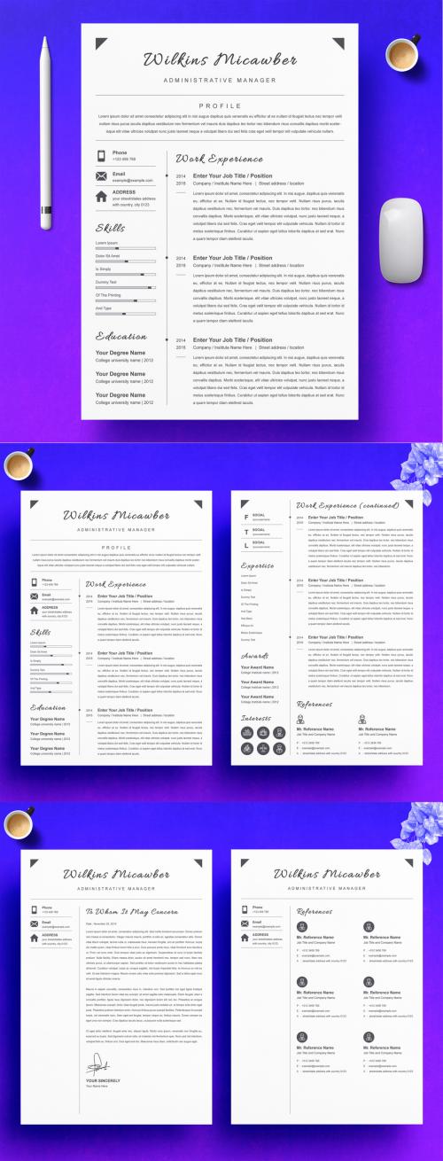 Dark Gray Resume Layout - 442804134