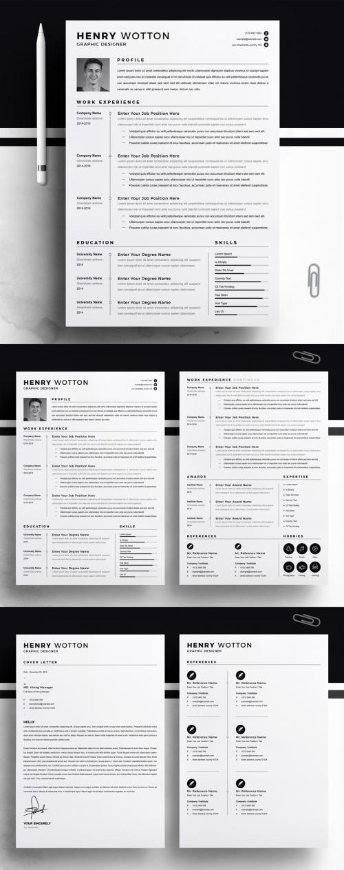 Clean and Professional Resume Layouts - 442804136