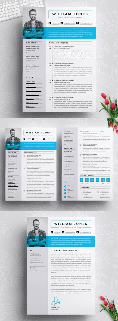 Black and White Minimalist Creative Resume Layout - 442804141