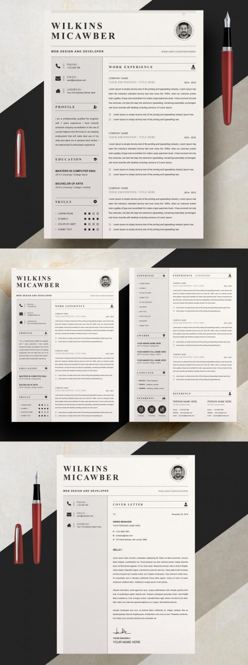 Clean and Professional Resume Layouts - 442804158