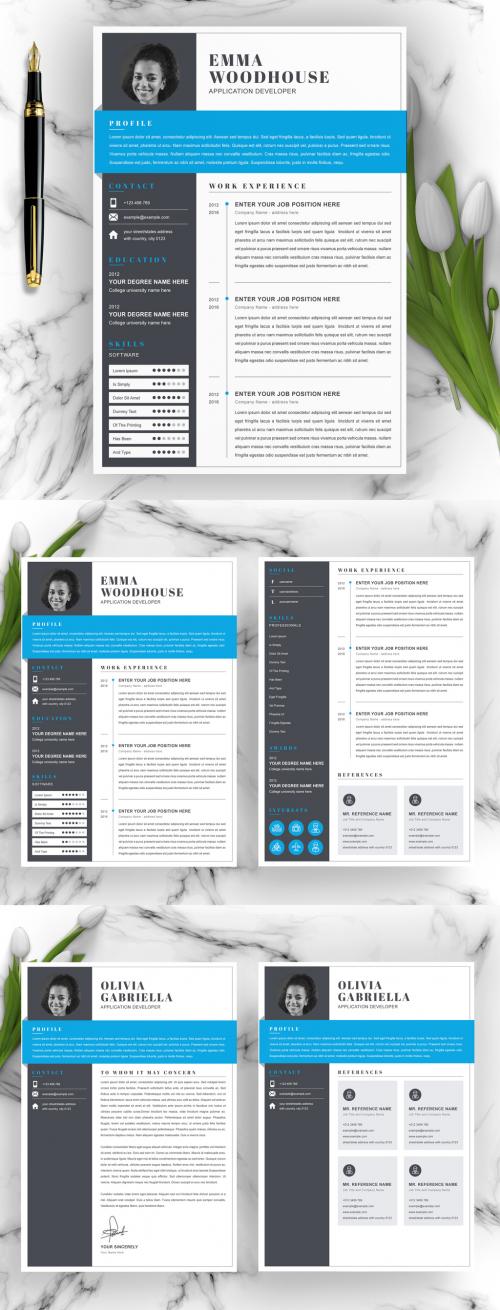 Creative Resume Layouts Layout with Photo - 442804159