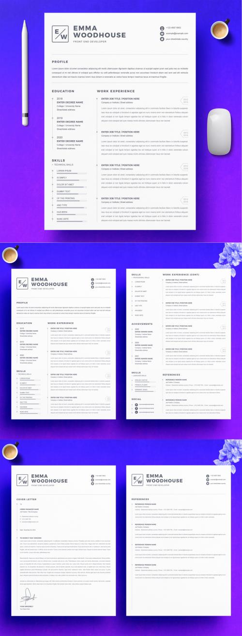 Simple Elegant Vector Resume Layout - 442804165