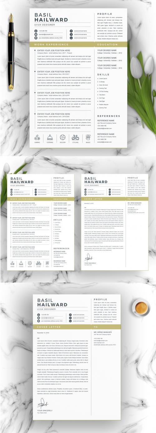 Dark Gray Sidebar Resume Layout with Photo - 442804172