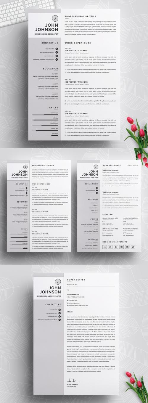 Clean and Professional Resume Layout - 442804175