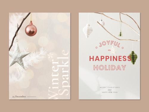 Christmas Holiday Poster Layout Design - 442933874