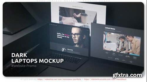 Videohive Dark Laptops Mockup - Website Promo 50872356