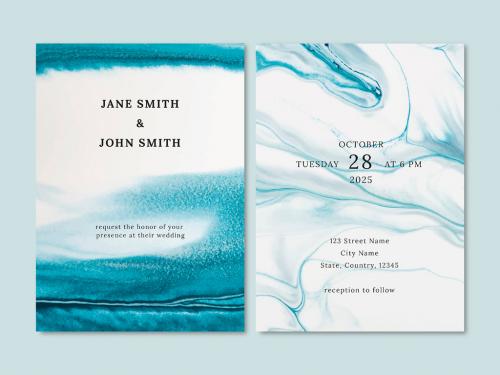 Marble Wedding Invitation Layout - 442933887