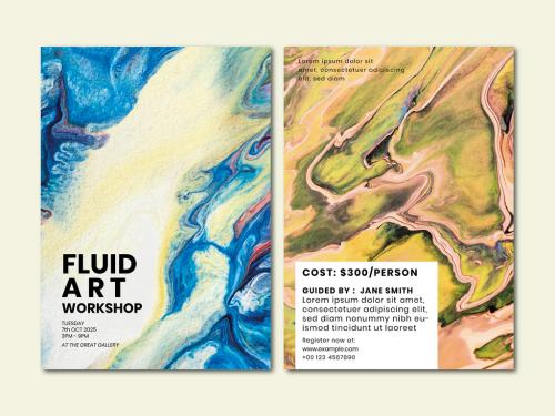 Poster Layout in Fluid Art Style - 442933893
