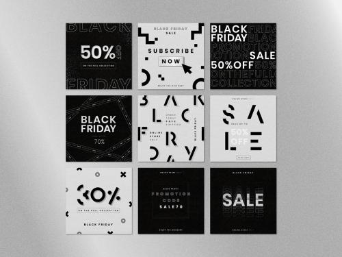 Black Friday Discounts Social Media Set - 442933894