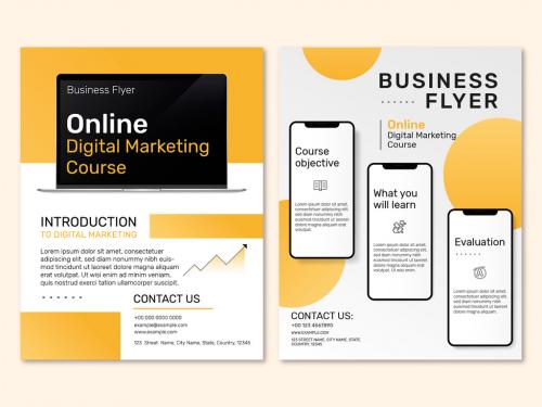 Business Flyer Template for Online Digital Marketing Course - 442933915