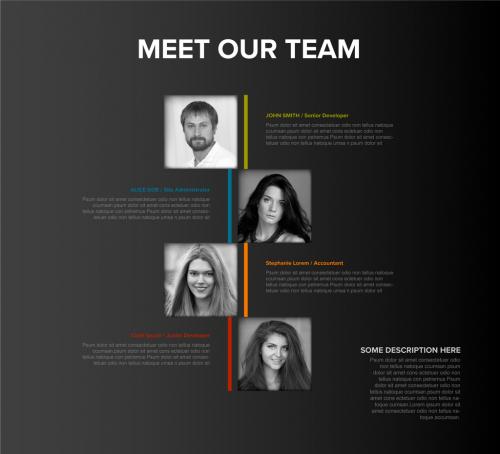 Meet Out Team Dark Mosaic Presentation Layout Page with Photos - 442936981