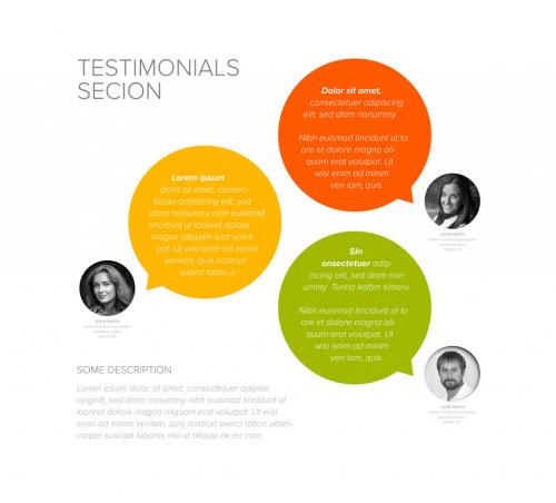 Color Testimonials Circle Speech Bubbles Review Section Layout Layout  - 442936989