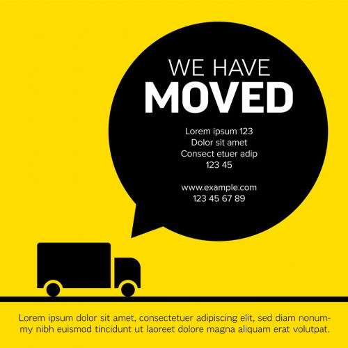 We Have Moved Minimalistic Yellow Flyer Layout - 442936994
