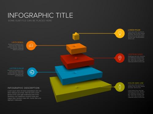 Pyramid Layers Dark Infographic Layout - 442936997