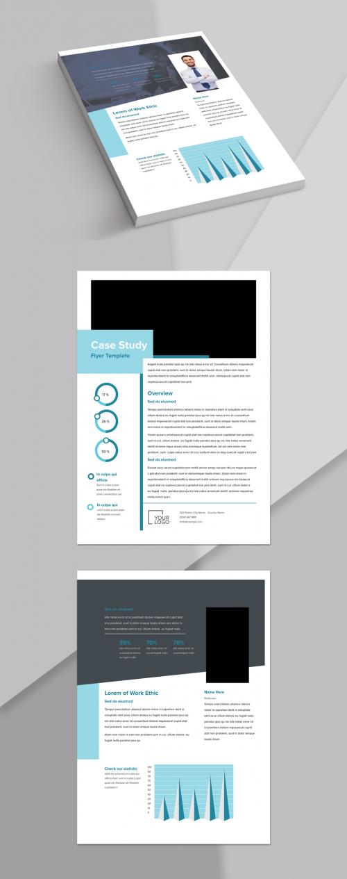 Case Study Layout with Blue Accentss - 442939408