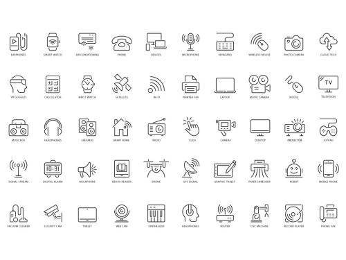 Technological Devices Line Icon Set - 442954696