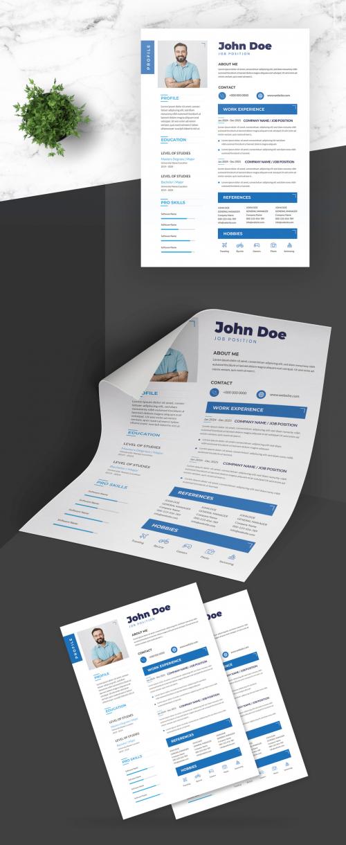 Clean Resume Design with Yellow Accents - 442970077