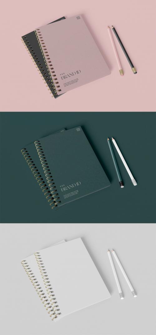 Two Notebook with Pencil Mockup - 442971066