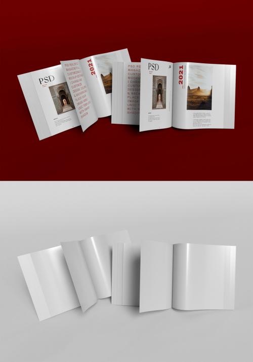 Two Paper Magazine Mockup - 442971099