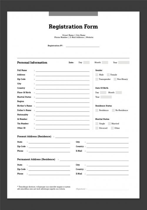 Registration Form Layout - 442990856