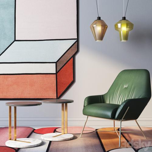 cc-tapis rugs, Foscarini Diesel lamps, ASIA Leather armchair