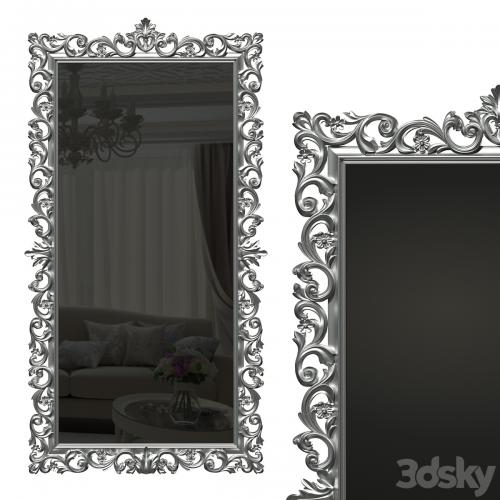 Floor mirror in a carved frame (baguette)