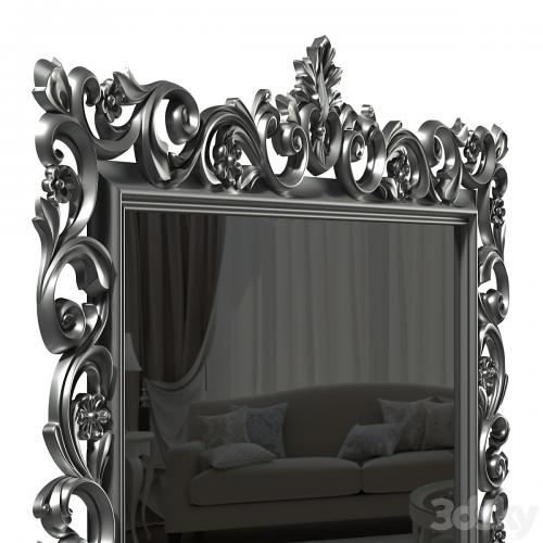 Floor mirror in a carved frame (baguette)